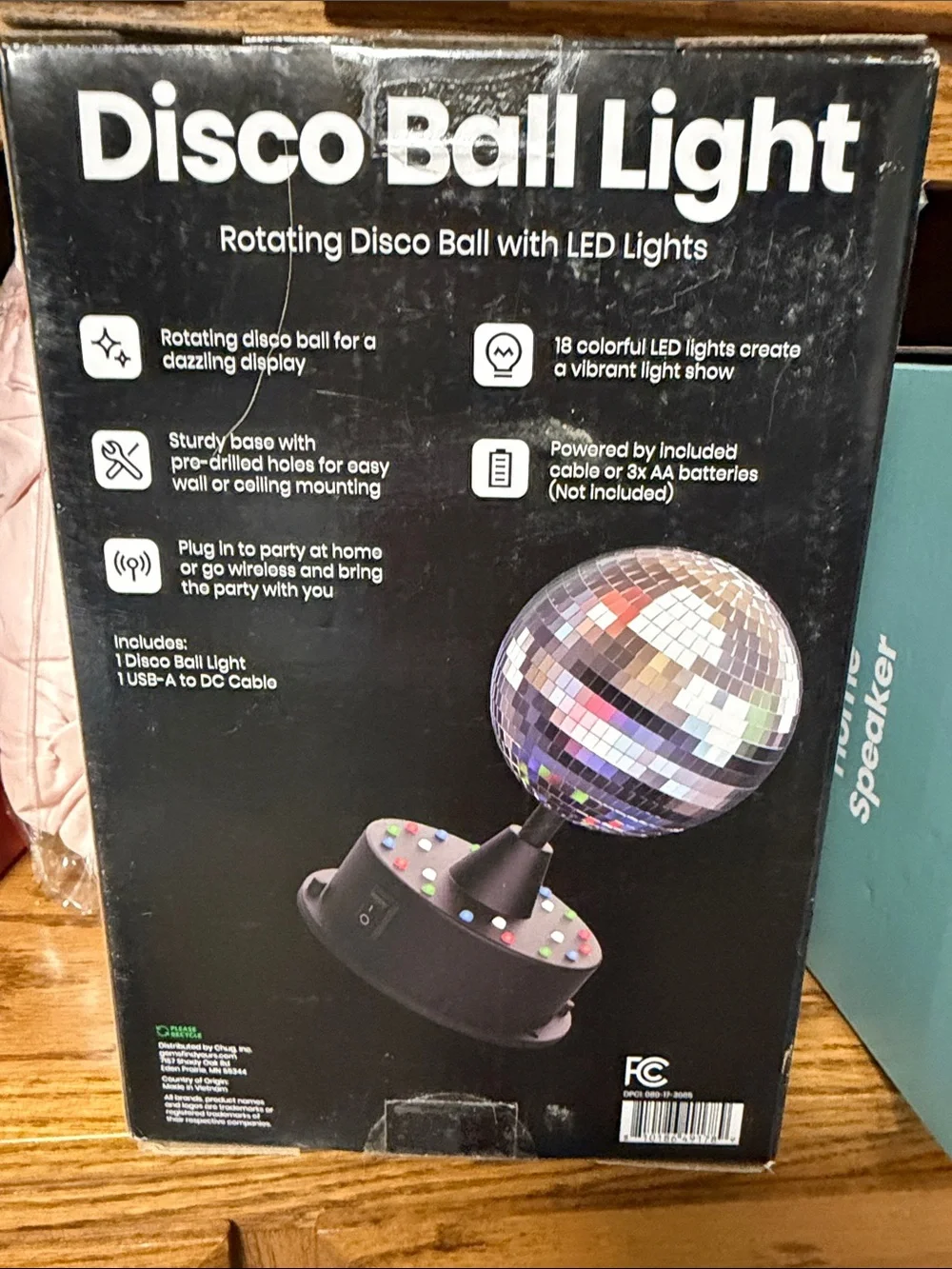 Disco Ball Light Rotating LED Mirror Ball - Silver
